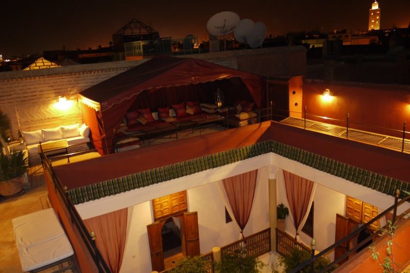 Relax on our rooftop lounge with stunning views of Marrakech