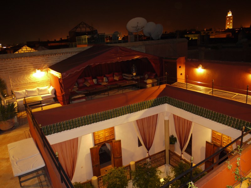 Relax on our rooftop lounge with stunning views of Marrakech