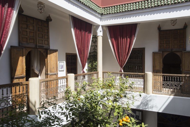 Another view of the stunning courtyard at Riad El Zohar in Marrakech.