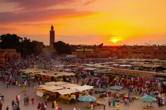 Une vue du marché de Marrakech