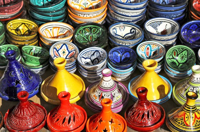 Multicoloured pottery on sale